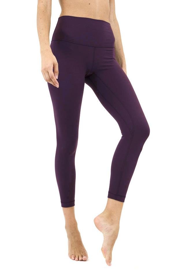 purple tight yoga pants outfit