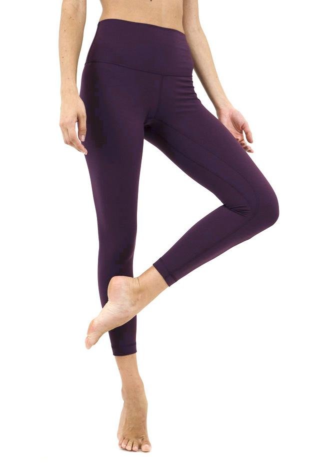 deep purple yoga pants outfit